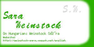 sara weinstock business card
